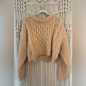 Zara Kids Tan Cable Knit Sweater